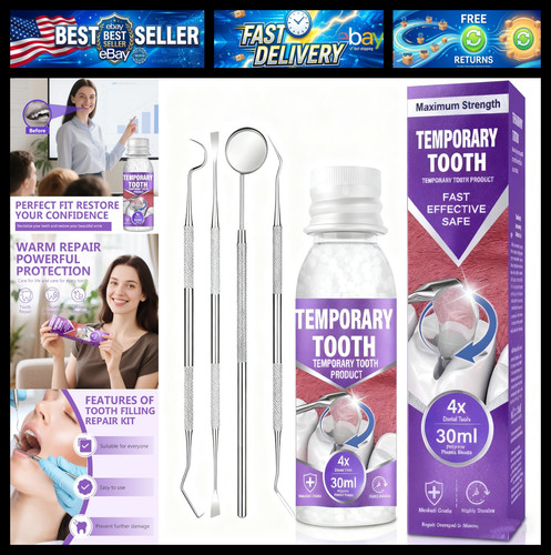 Tooth repair kit temporary - tooth, kit,